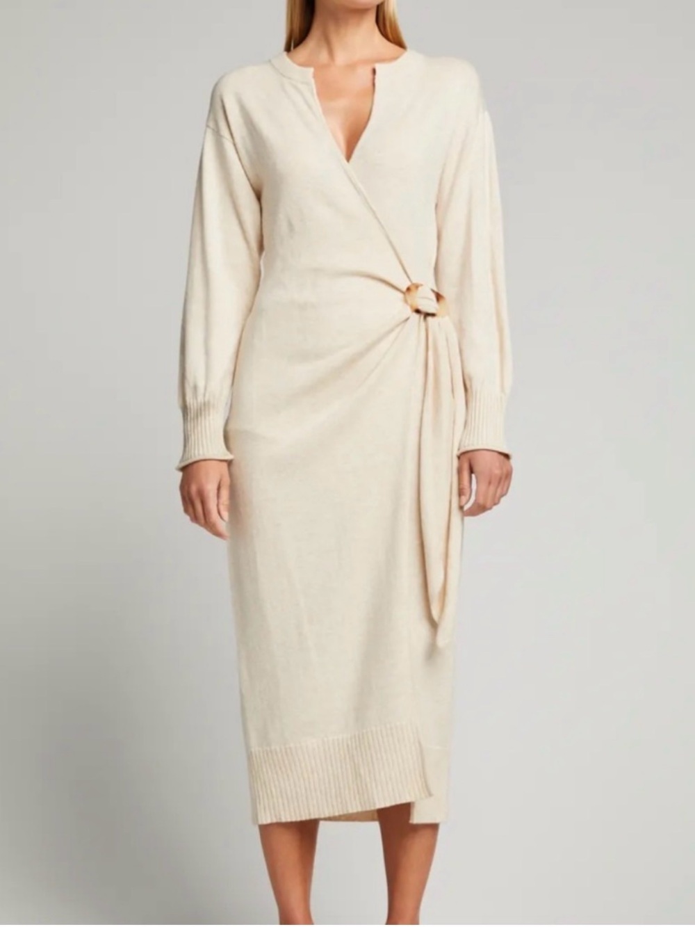 Jonathan Simkahi Evalynn Beige Knit Sweater Dress - Picture 2 of 8